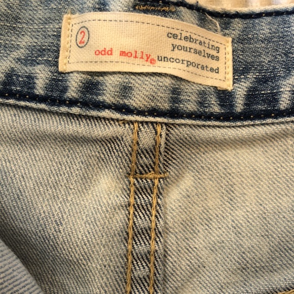 Odd Molly Embroidered Denim Shorts - Picture 5 of 6
